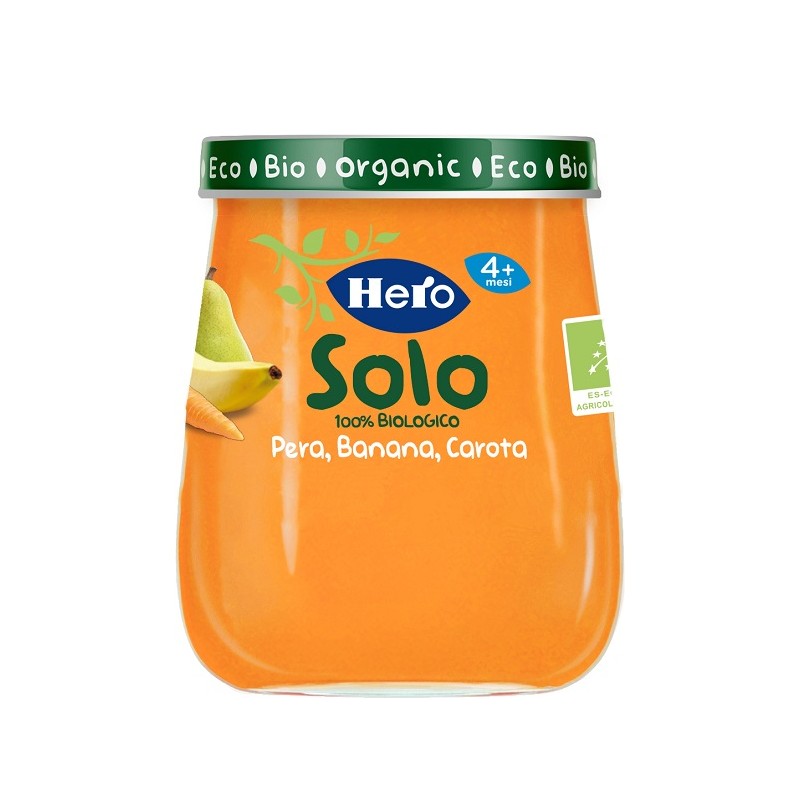 Fater Hero Baby Omogeneizzato Pera Banana Carota 100% Bio 120 G