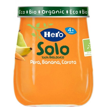 Fater Hero Baby Omogeneizzato Pera Banana Carota 100% Bio 120 G