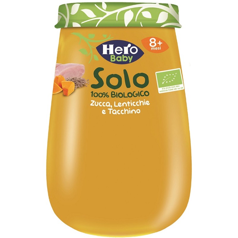 Fater Hero Solo Omogeneizzato Zucchine Lenticchie Tacchino 100% Bio 190g