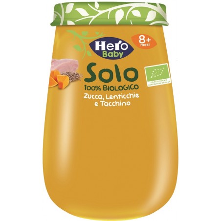 Fater Hero Solo Omogeneizzato Zucchine Lenticchie Tacchino 100% Bio 190g