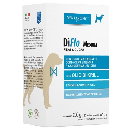 Dynamopet Diflo Medium Per Cani 20 Bustine Appetibili Da 10 G