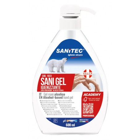 Italchimica Gel Igienizzante Mani Alcolico 70% Pronto All'uso Sani Gel Sanitec 600 Ml Uso Professionale