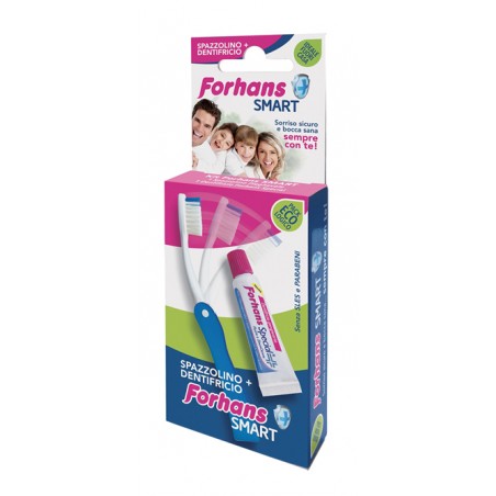 Uragme Forhans Smart Kit Igiene Orale Spazzolino Pieghevole + Dentifricio 12 Ml