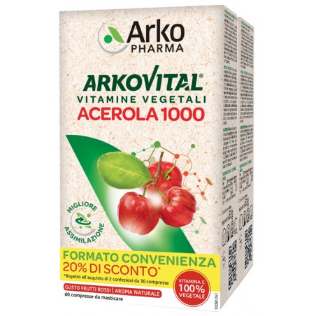 Arkofarm Arkovital Acerola 1000 Pack Family 60 Compresse