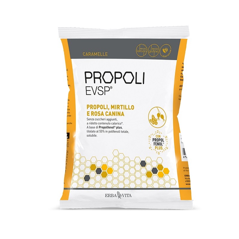 Erba Vita Propoli Evsp Caramelle Propoli Mirtillo Rosa Canina 65 G