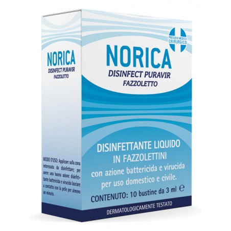 Pharma Millenium Norica Disinfect Puravir Fazzoletto 10 Bustine Da 3 Ml