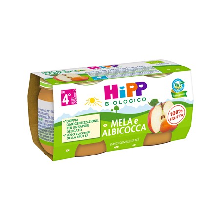 Hipp Italia Hipp Bio Omogeneizzato Albicocca/mela 2x80 G