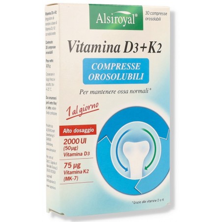 Alsitan Gmbh Alsiroyal Vitamina D3+k2 30 Compresse Orosolubili