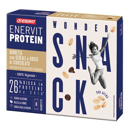 Enervit Protein Snack Cereali Cioccolato Vegetale 8 Barrette 27 G