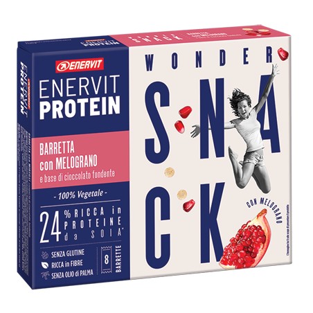 Enervit Protein Snack Melograno Riso Soffiato Vegetale 8 Barrette 27 G