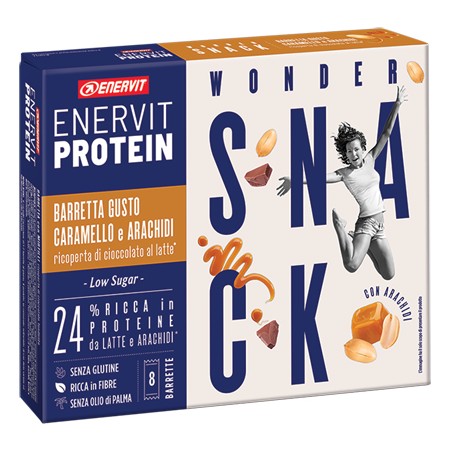 Enervit Protein Snack Caramello Arachidi Low Sugar 8 Barrette 31 G