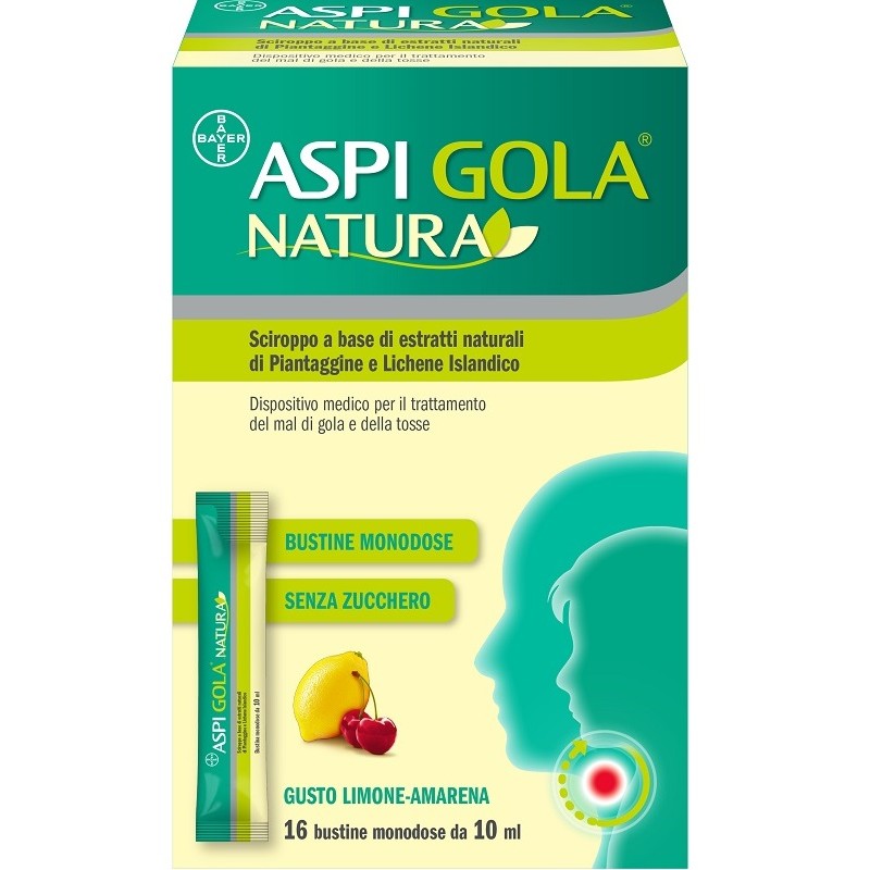 Bayer Aspi Gola Natura 16 Bustine Monodose Da 10 Ml