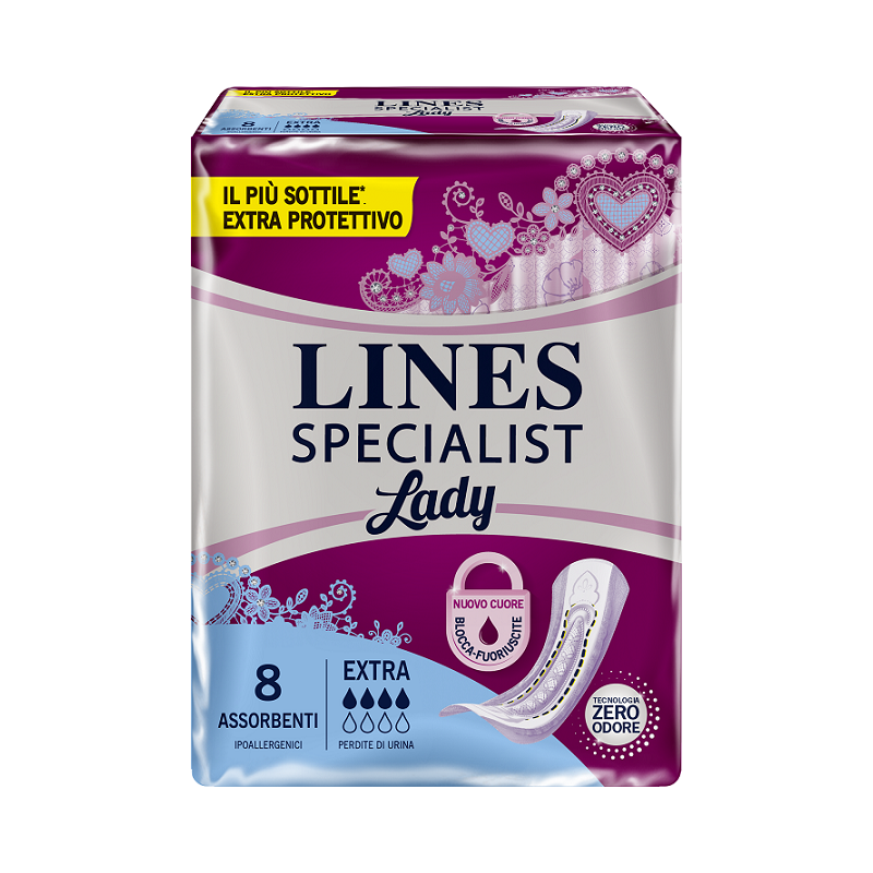 Fater Assorbenti Lines Specialist Lady Extra Ipoallergenici 8 Pezzi