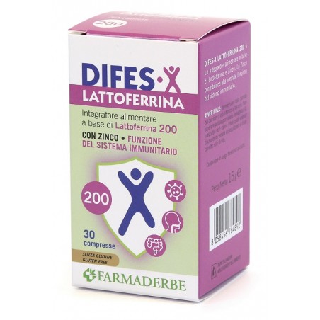 Farmaderbe Difes X Lattoferrina 200 30 Compresse