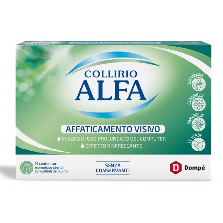 Dompe' Farmaceutici Collirio Alfa Affaticamento Visivo 10 Pezzi Monodose