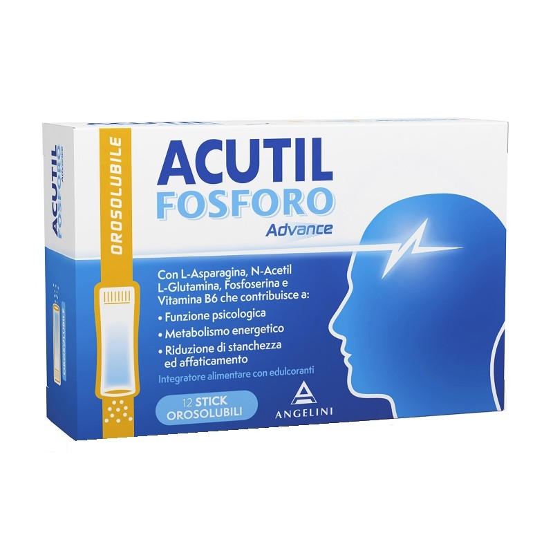 Angelini Pharma Acutil Fosforo Advance 12 Stick Orosolubili Prontezza Mentale