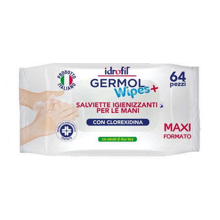 Idrofil Germolwipes Salviettine Igienizzanti Mani 64 Pezzi