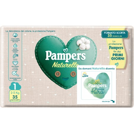 Fater Pannolini Pampers Protezione Pura Naturello Newborn 35 Pezzi