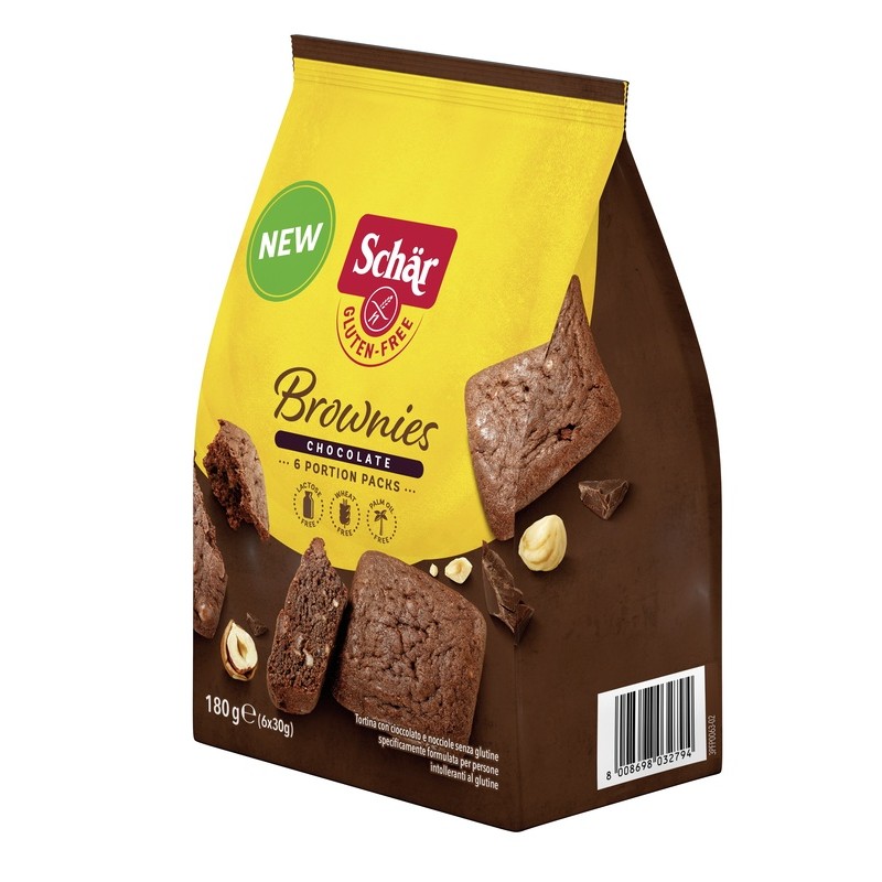 Dr. Schar Schar Brownies Chocolate Tortina Con Cioccolato E Nocciole 6 Monoporzioni Da 30 G