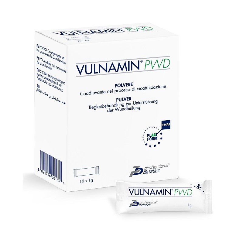 Professional Dietetics Vulnamin Pwd Medicazione Interattiva In Polvere Di Sodio Jaluronato E Aminoacidi 10 Stick Pack