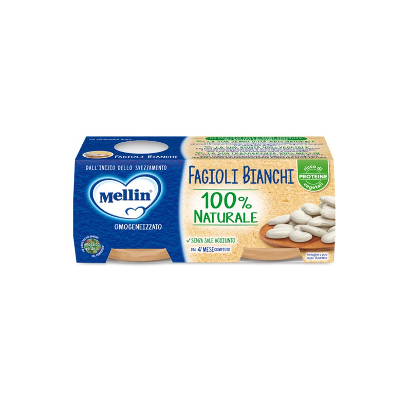 Danone Nutricia Soc. Ben. Mellin Omogeneizzato Fagioli Bianchi 2 X 80 G