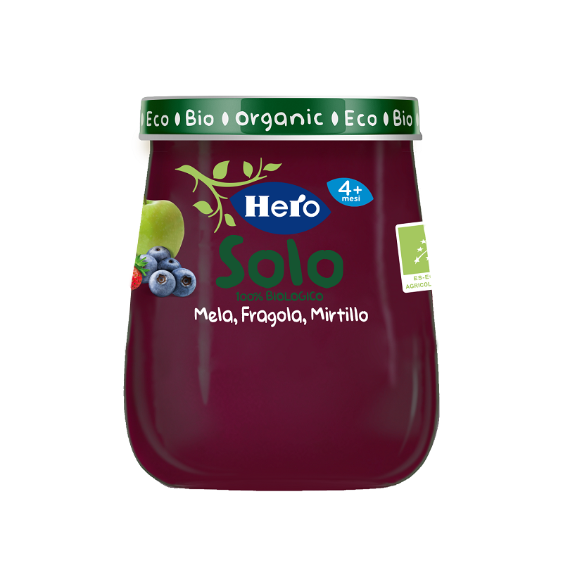 Fater Hero Baby Solo Omogeneizzato Mela Fragola Mirtillo 120 G