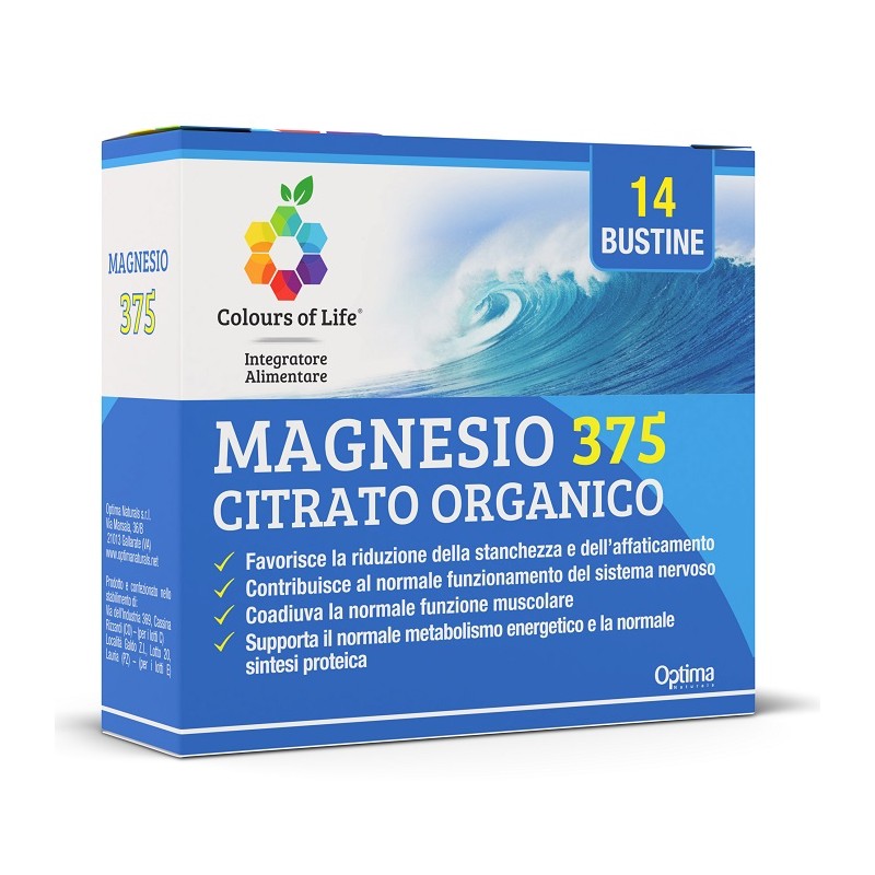 Optima Naturals Magnesio 375 Citrato Organico 14 Bustine Da 4 G Colours Of Life