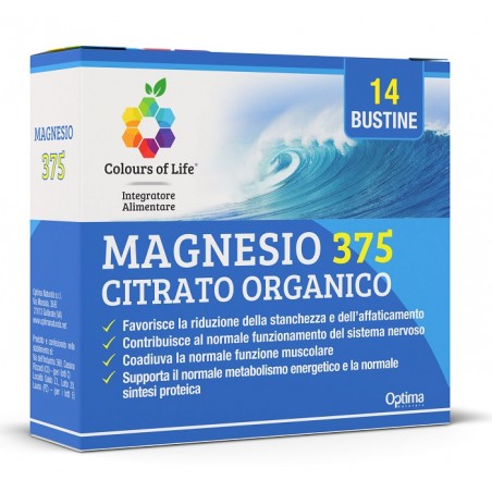 Optima Naturals Magnesio 375 Citrato Organico 14 Bustine Da 4 G Colours Of Life