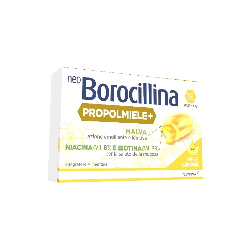 Alfasigma Neoborocillina Propolmiele+ Miele/limone 16 Pastiglie