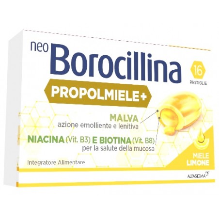 Alfasigma Neoborocillina Propolmiele+ Miele/limone 16 Pastiglie