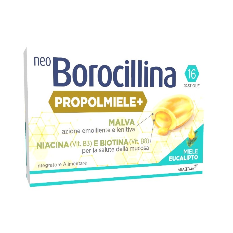 16 pastiglie neoborocillina propolmiele eucalipto