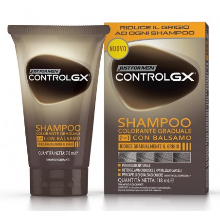 Combe Italia Just For Men Control Gx Shampoo Colorante Graduale 2 In 1 Con Balsamo 150 Ml