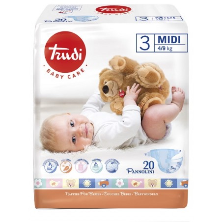 S. I. L. C. Trudi Baby Care Pannolino Bambini Midi 4/9 Kg 20 Pezzi