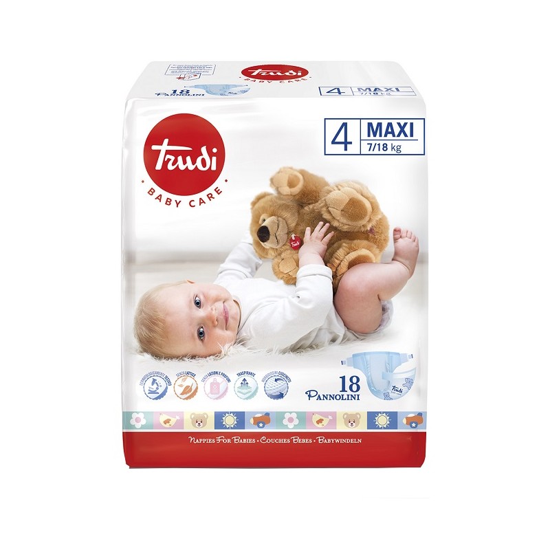 S. I. L. C. Trudi Baby Care Pannolino Bambini Maxi 7/18 Kg 18 Pezzi