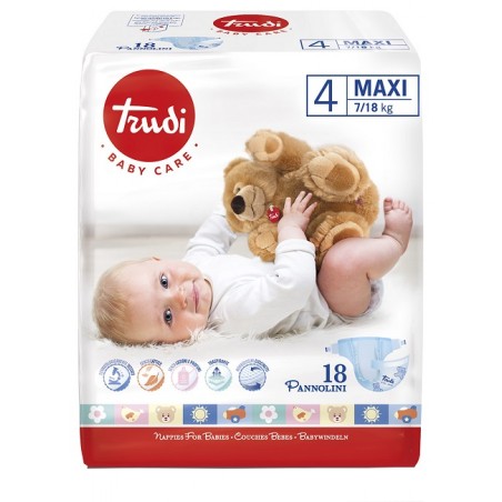 S. I. L. C. Trudi Baby Care Pannolino Bambini Maxi 7/18 Kg 18 Pezzi