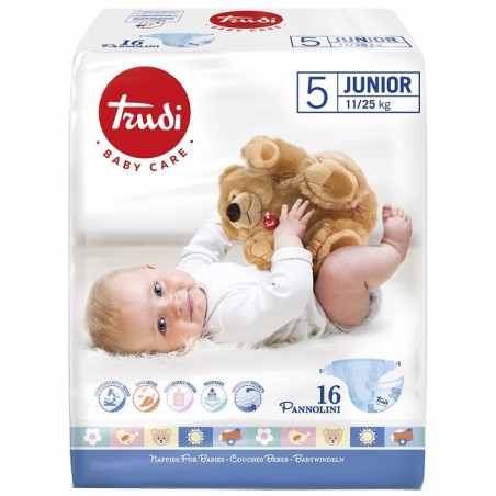 S. I. L. C. Trudi Baby Care Pannolino Bambini Junior 11/25 Kg 16 Pezzi