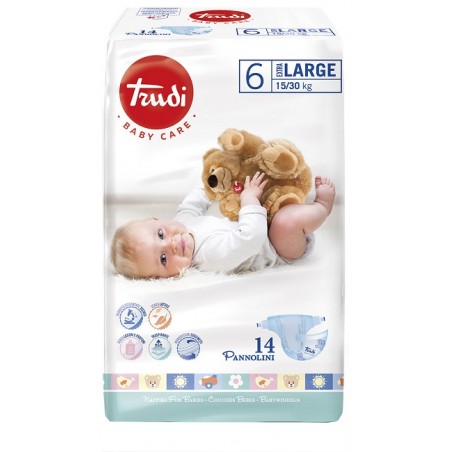 S. I. L. C. Trudi Baby Care Pannolino Bambini Extralarge 15/30 Kg 14 Pezzi