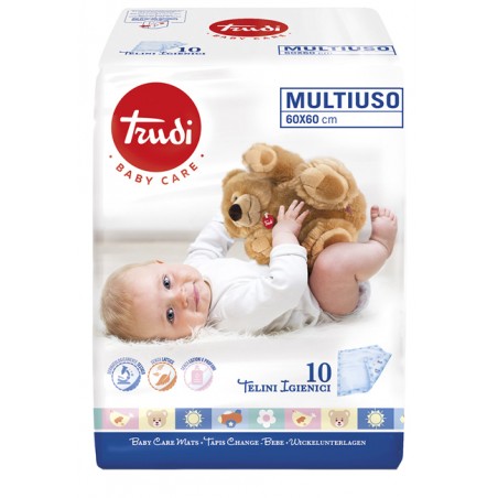 S. I. L. C. Trudi Baby Care Telini Multiuso 60x60 Cm 10 Pezzi