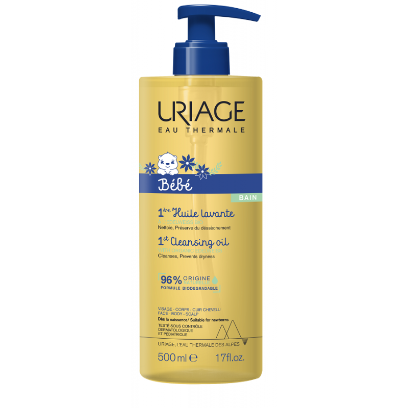 Uriage Laboratoires Dermatolog Eau Thermale Bebe Huile Lavante Olio Detergente 500 Ml