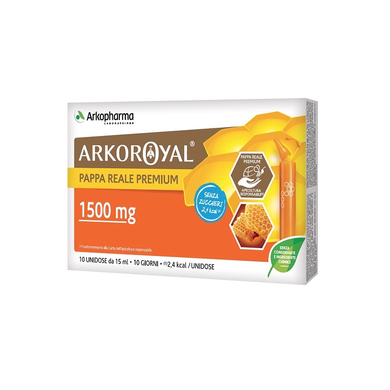 Arkofarm Arkoroyal Pappa Reale 1500mg Senza Zucchero 10 Flaconcini Da 15 Ml