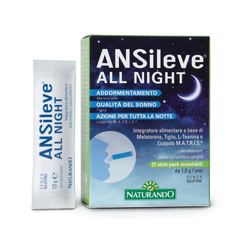 Naturando Ansileve All Night 21 Stick Pack Orosolubili