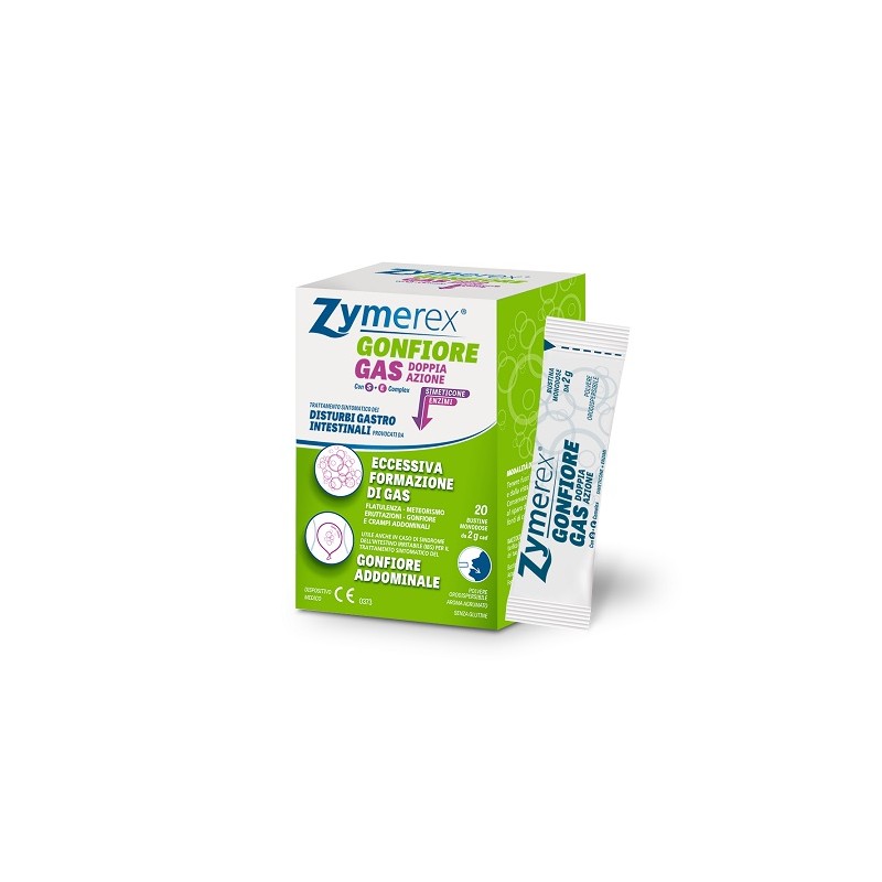 Difar Distribuzione Zymerex Gonfiore Gas Doppia Azione Con S+e Complex 20 Bustine Monodose Da 2 G