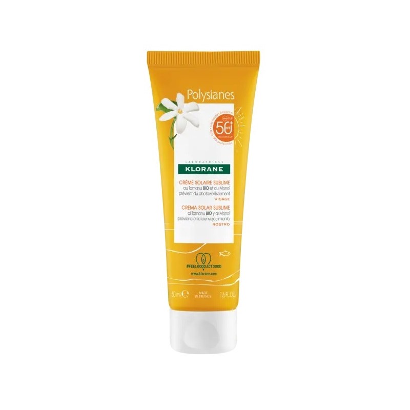 Klorane Les Polysianes Crema Viso Tamanu Bio&monoi Spf50+ 50 Ml