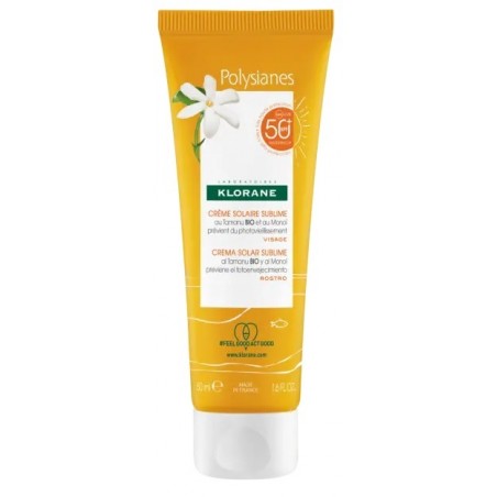 Klorane Les Polysianes Crema Viso Tamanu Bio&monoi Spf50+ 50 Ml