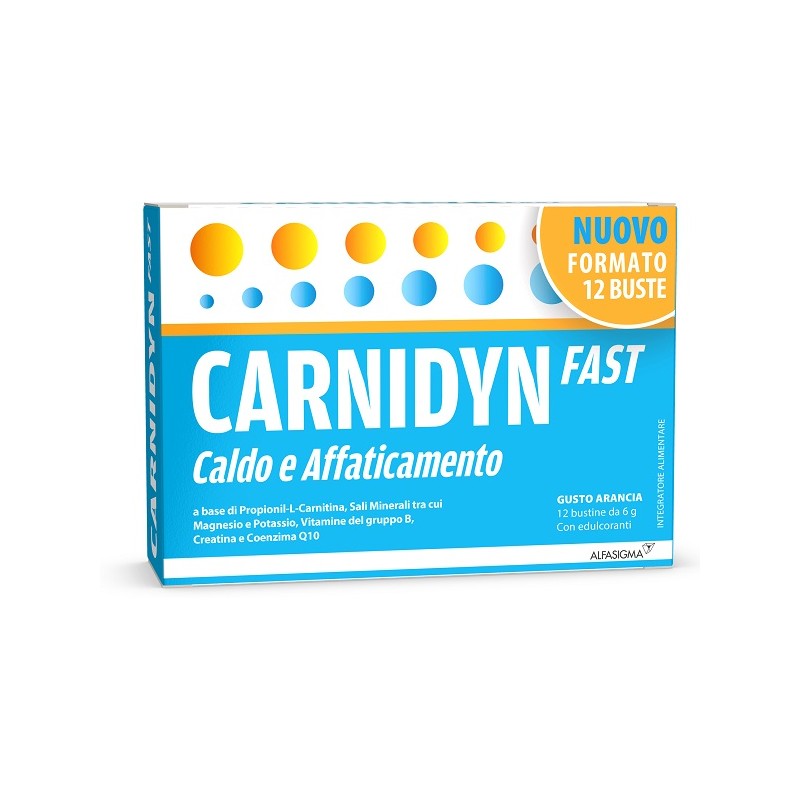 confezione 12 bustine carnidyn fast alfasigma