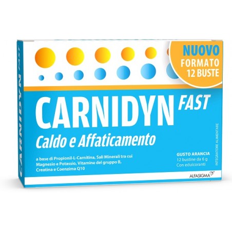 confezione 12 bustine carnidyn fast alfasigma