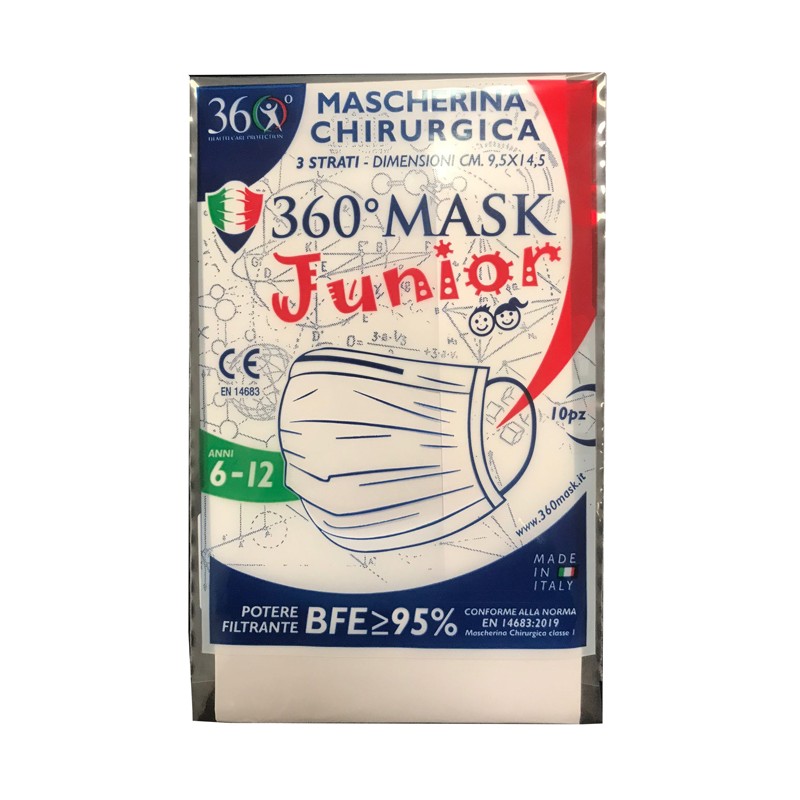 360 H. C. Mascherina Chirurgica 360mask10/r Rosa Bambino 10 Pezzi