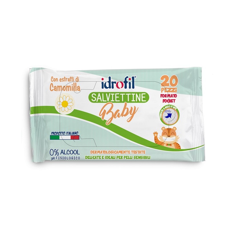 Idrofil Salviettine Baby Estratti Di Camomilla 20 Pezzi