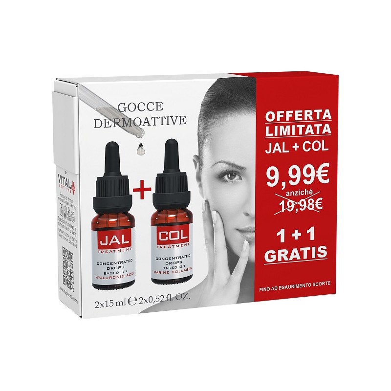 Pacchetto promozionale 15 ml + 15 ml Concentrato Viso Dermoattive Jal e Active Col