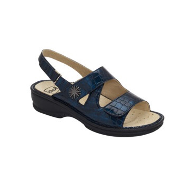 Scholl Shoes Sandalo Nevia Printed Synthetic Woman Navy Blue Materiale Similpelle Stampata Fodera Tomaia Sca 37